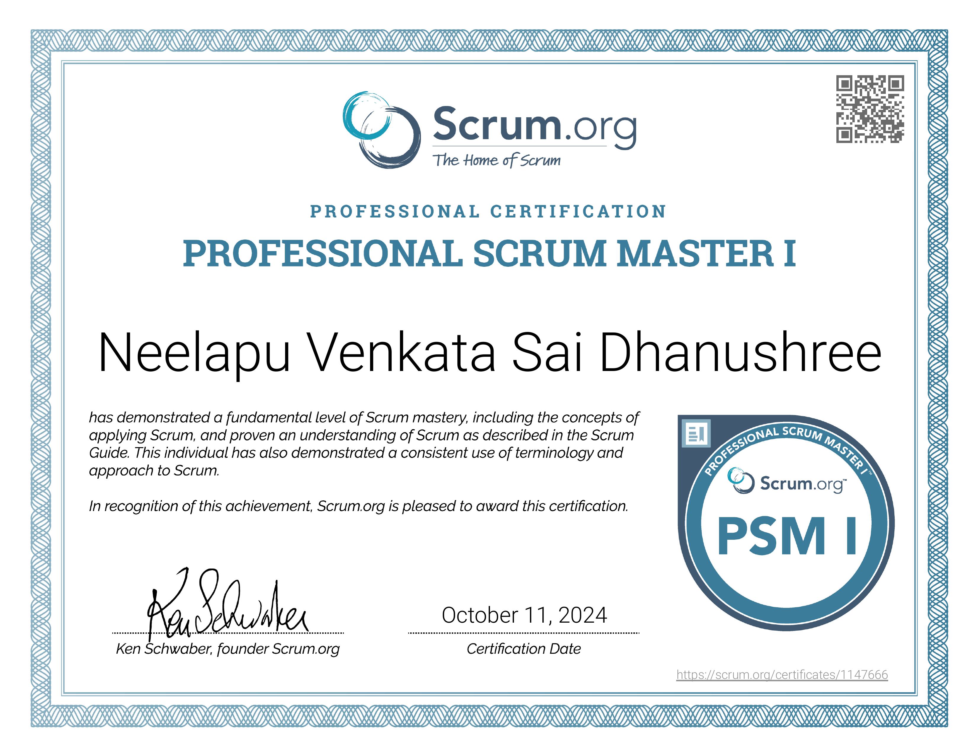 Professional Scrum Master I
